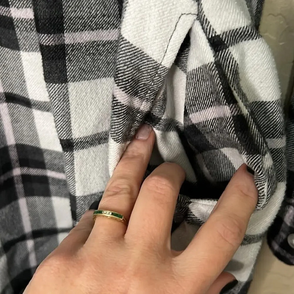 American Eagle Outfitters pullover popover black and white plaid Size Small - Picture 6 of 9